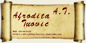 Afrodita Tuović vizit kartica